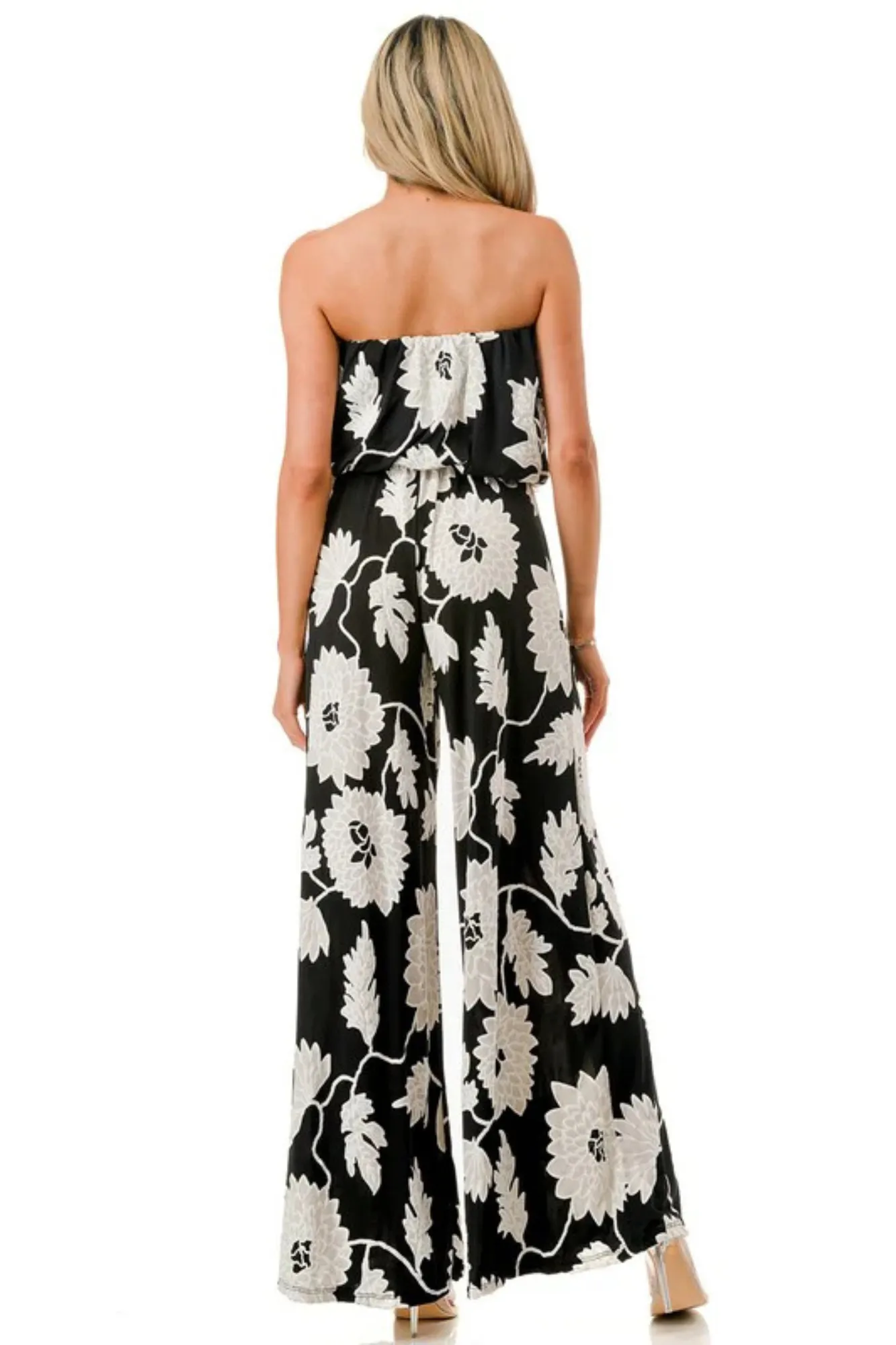 Ariella Black Flowered Jumpsuit