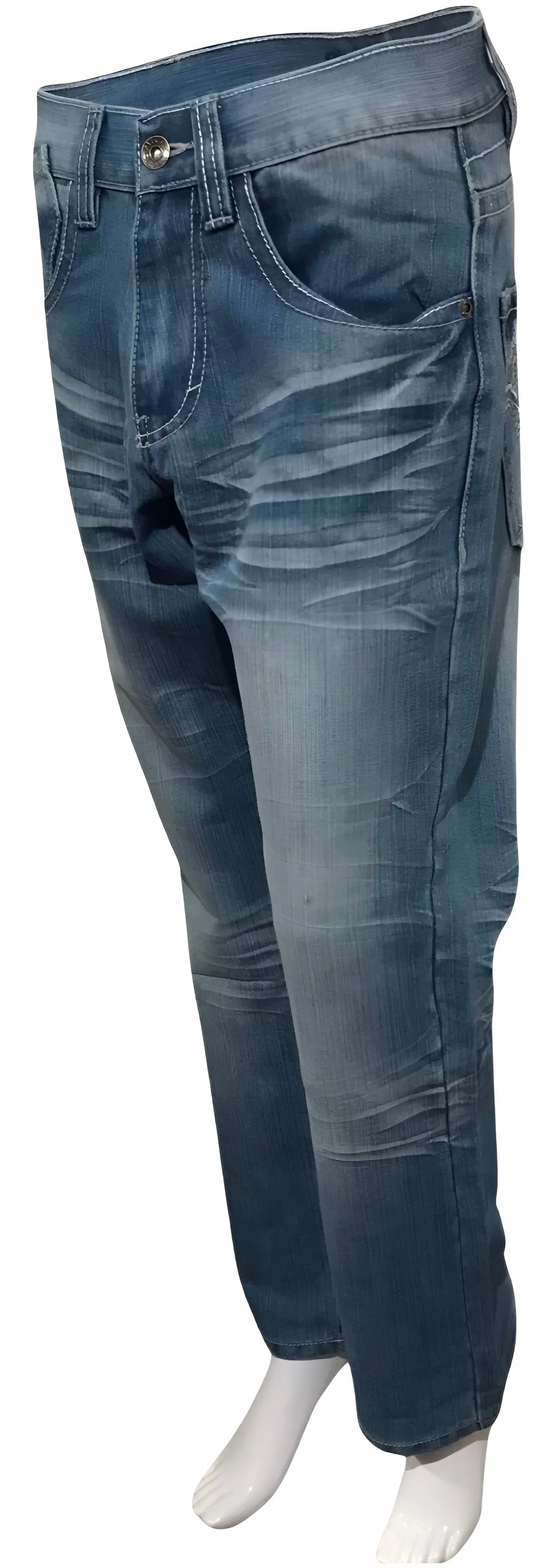 ^AVIREX^ (ICE BLUE) MEN'S DENIM JEANS (30 INCH x 32 INCH)
