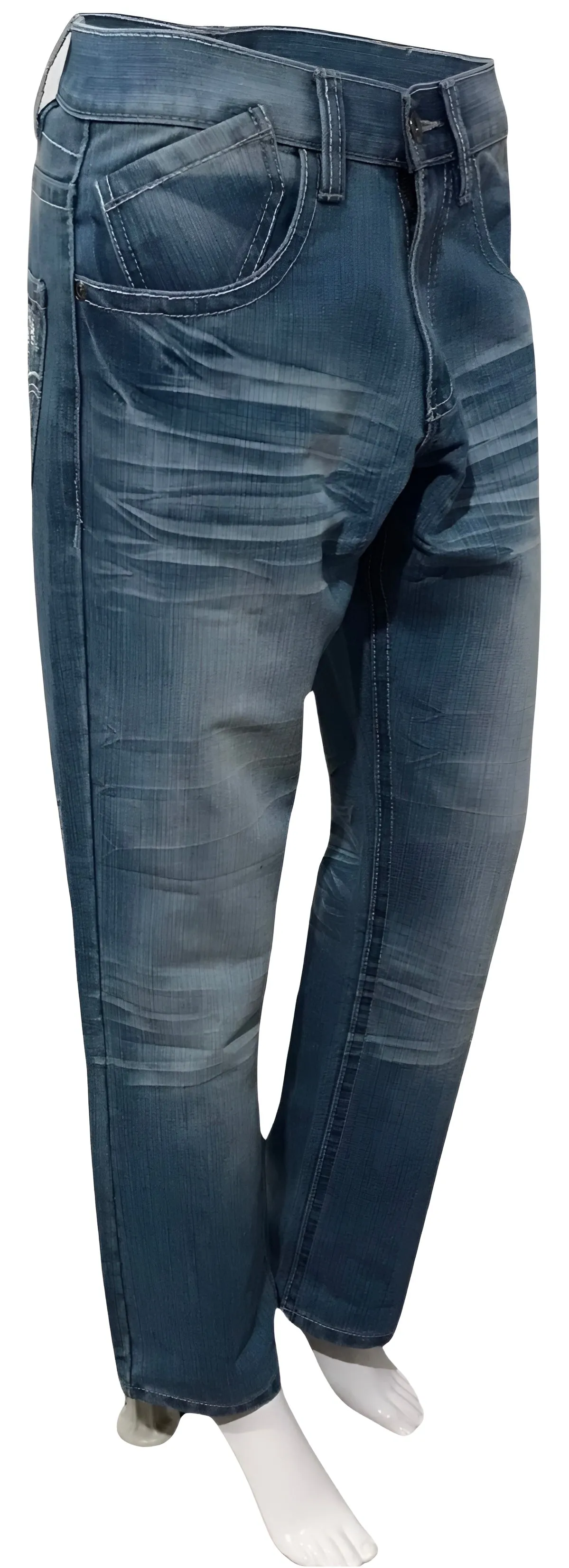 ^AVIREX^ (ICE BLUE) MEN'S DENIM JEANS (30 INCH x 32 INCH)