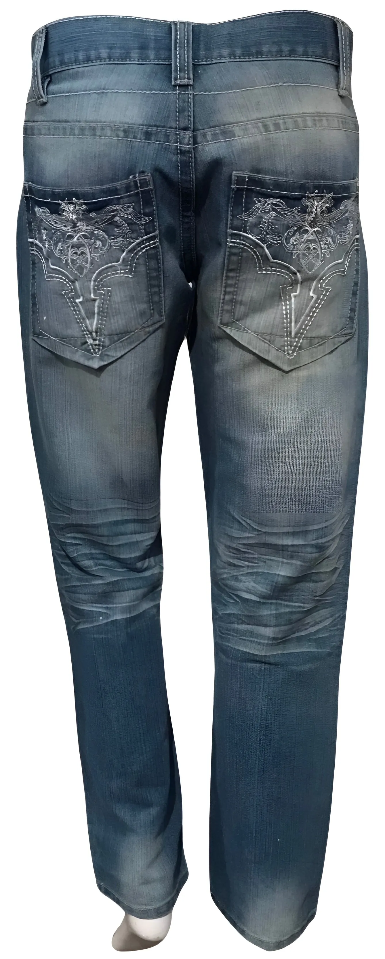 ^AVIREX^ (ICE BLUE) MEN'S DENIM JEANS (30 INCH x 32 INCH)