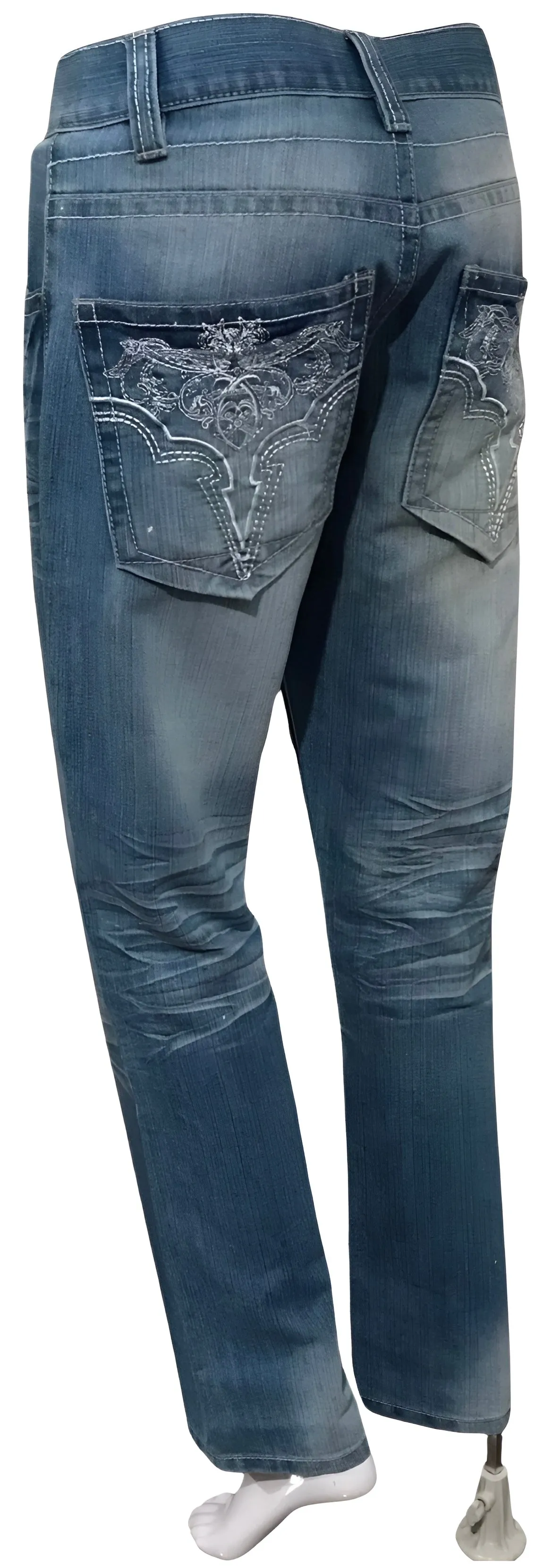 ^AVIREX^ (ICE BLUE) MEN'S DENIM JEANS (30 INCH x 32 INCH)