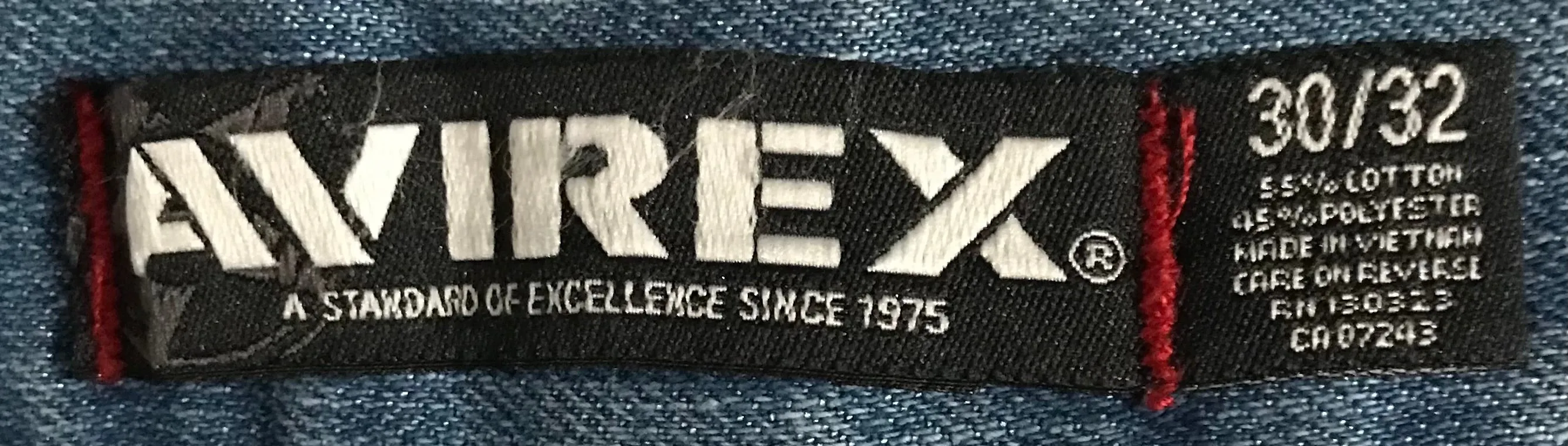 ^AVIREX^ (ICE BLUE) MEN'S DENIM JEANS (30 INCH x 32 INCH)