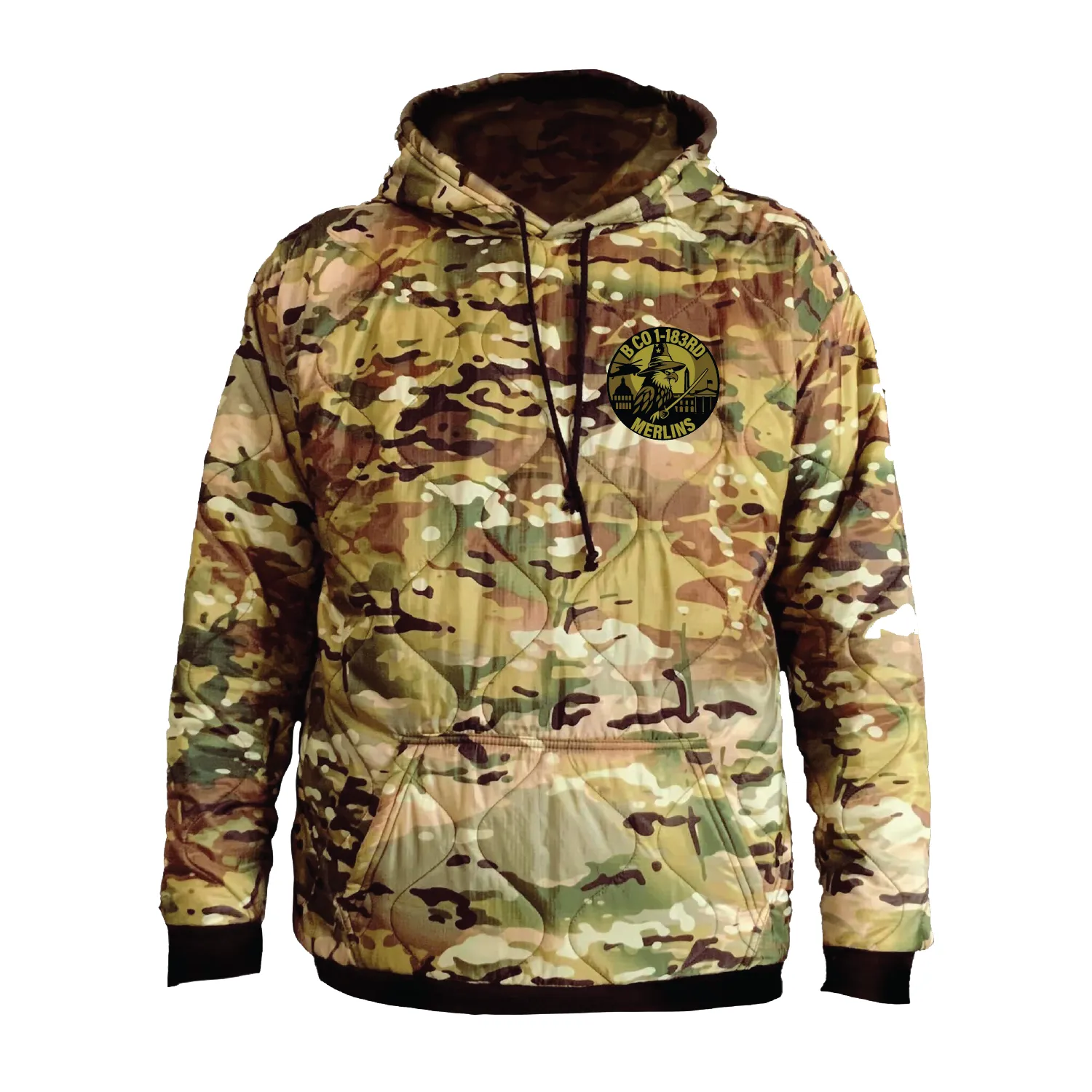 B Co, 1-183 AHB "Merlins" Woobie Hoodie Embroidery