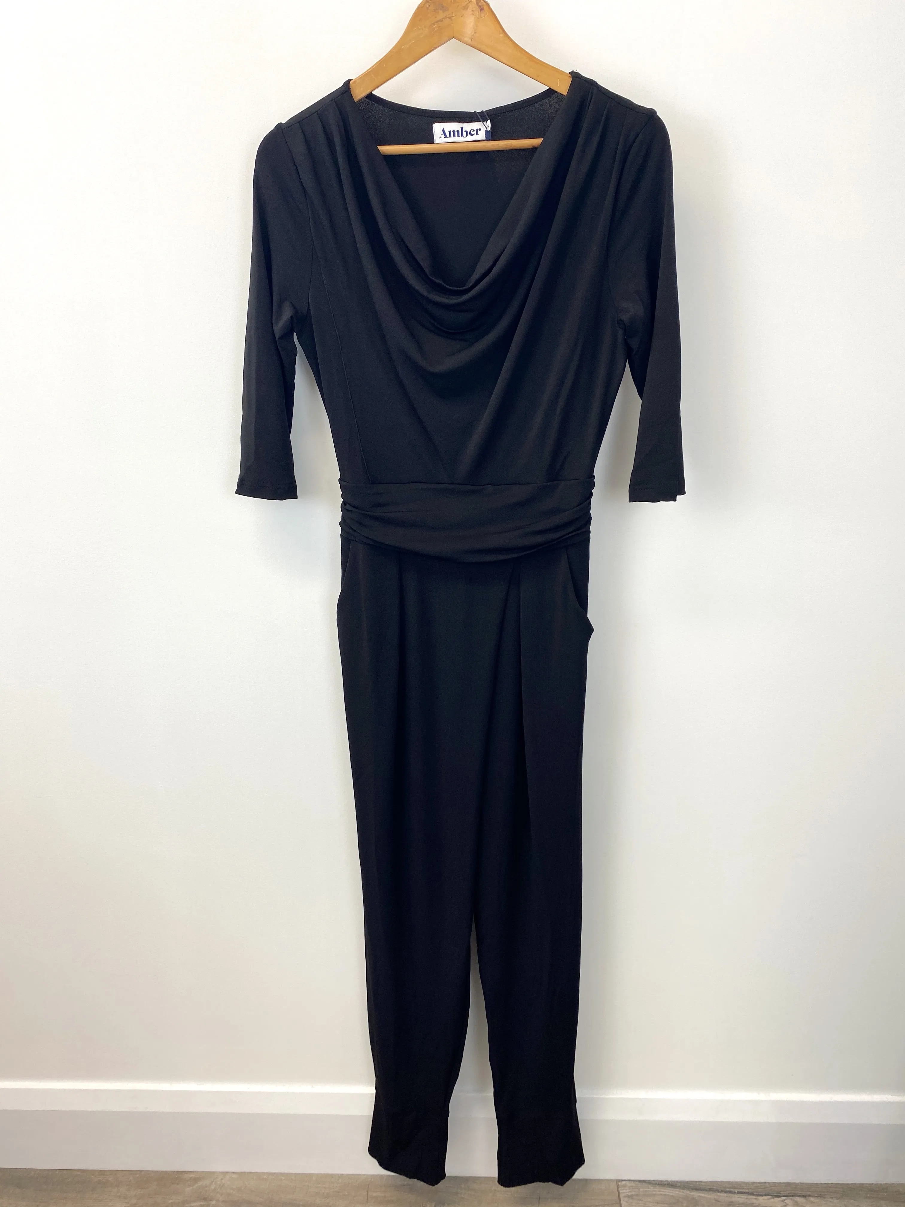 Cowl Neck Jumpsuit (Black)