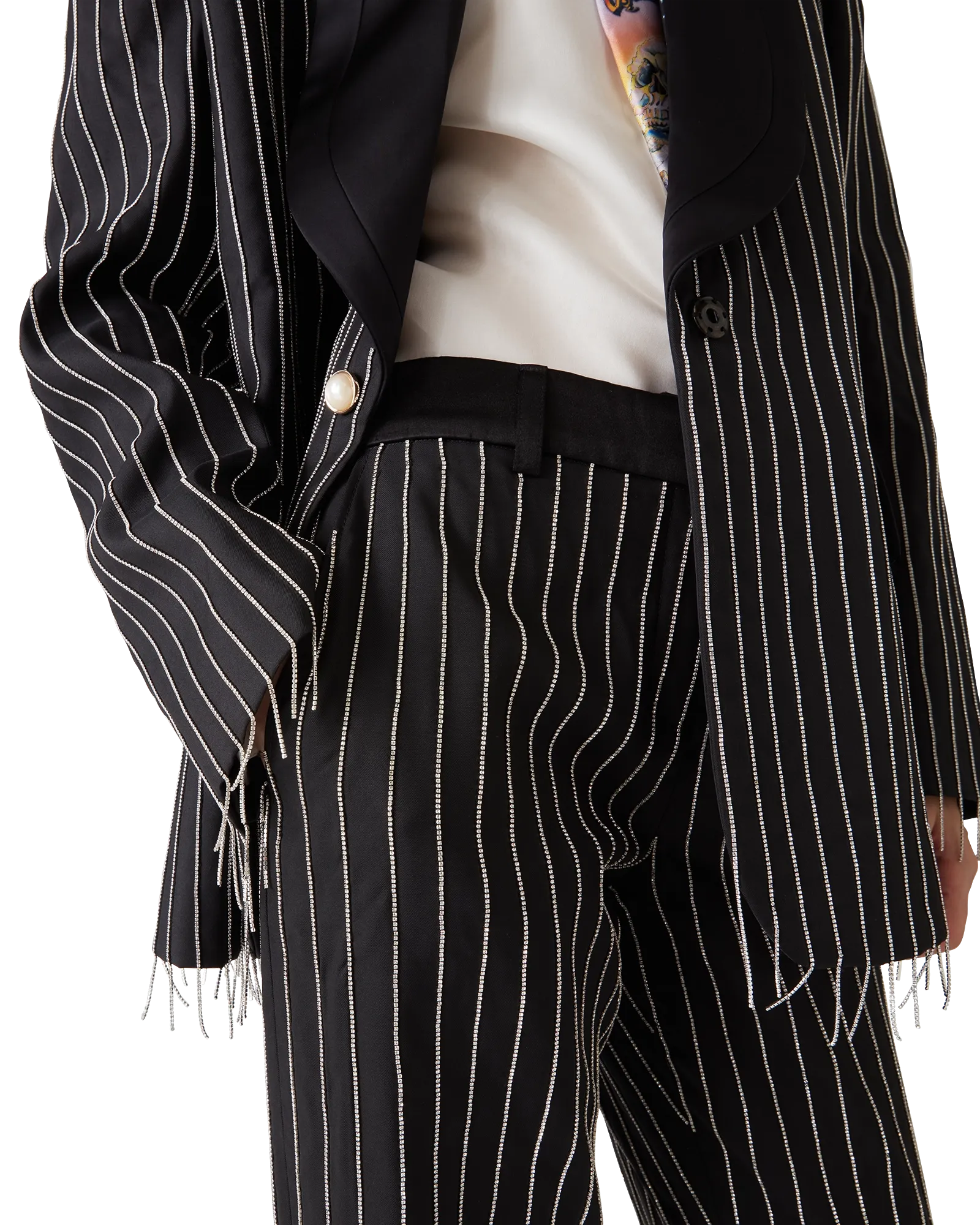 Crystal Embellished Tailored Trousers