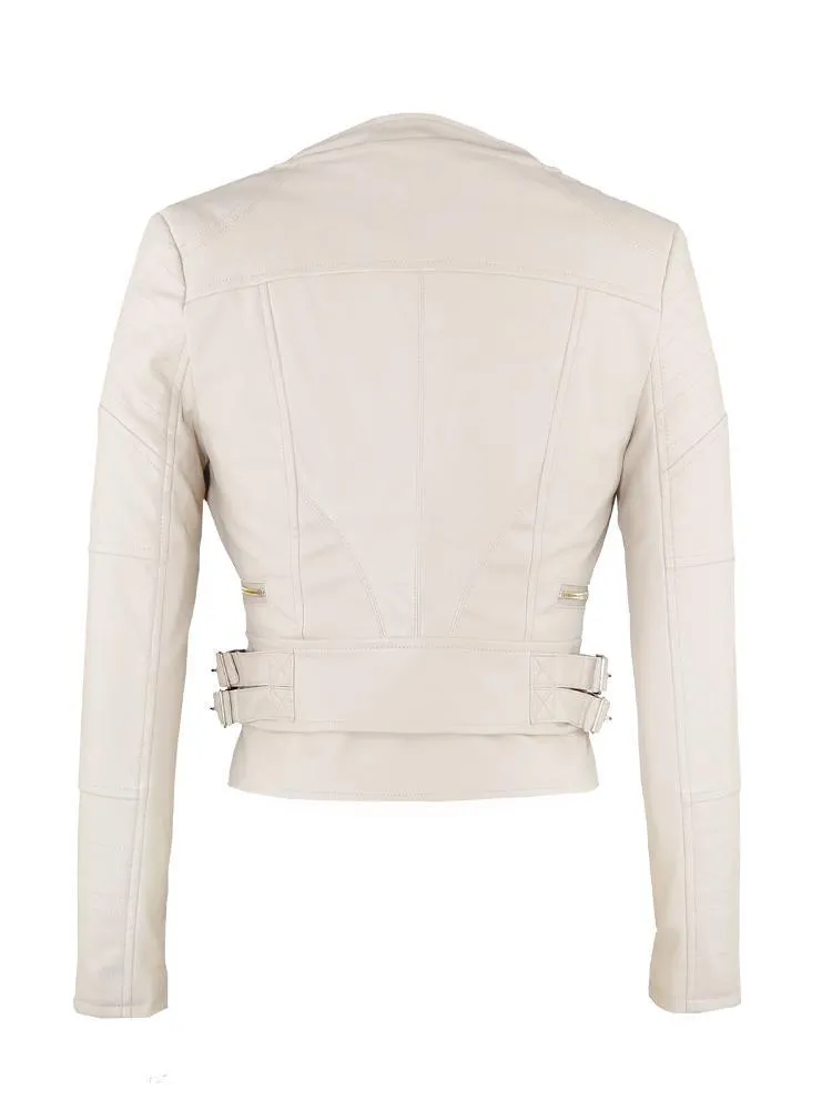 DITA LATTE VEGAN LEATHER TAILORED JACKET
