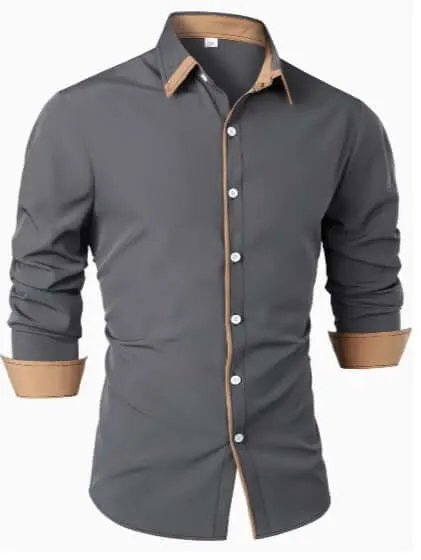Men's Breathable Long-Sleeve Casual Shirt
