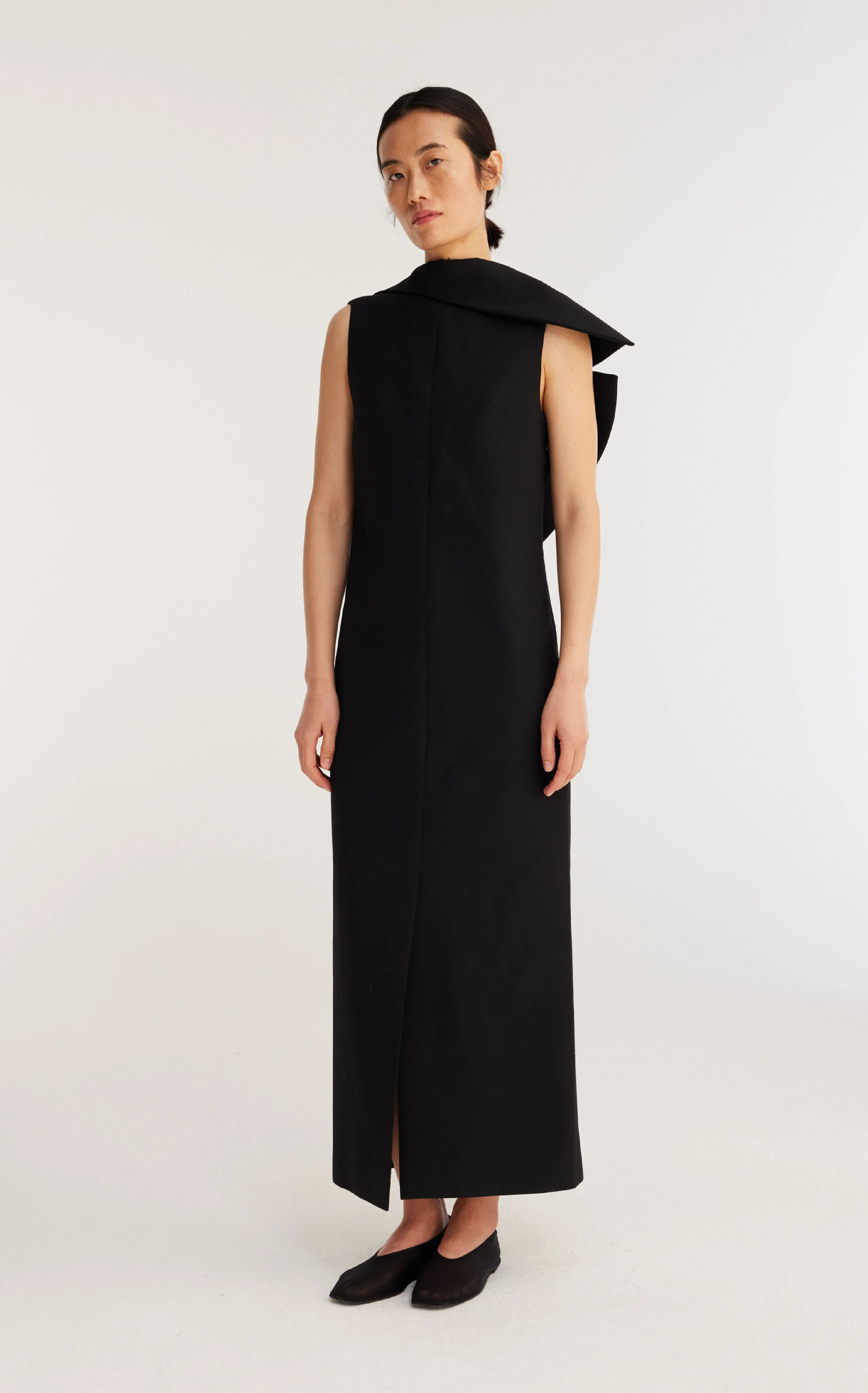 Sculptural Open Back Tailored Dress