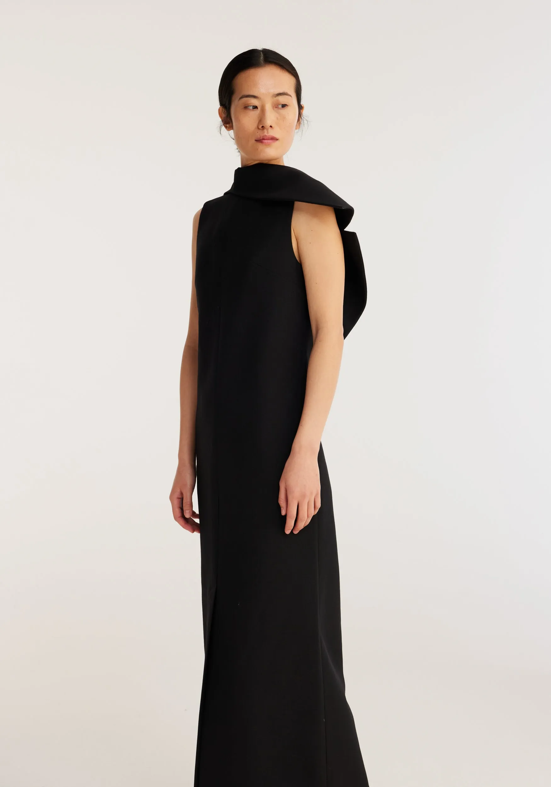 Sculptural Open Back Tailored Dress