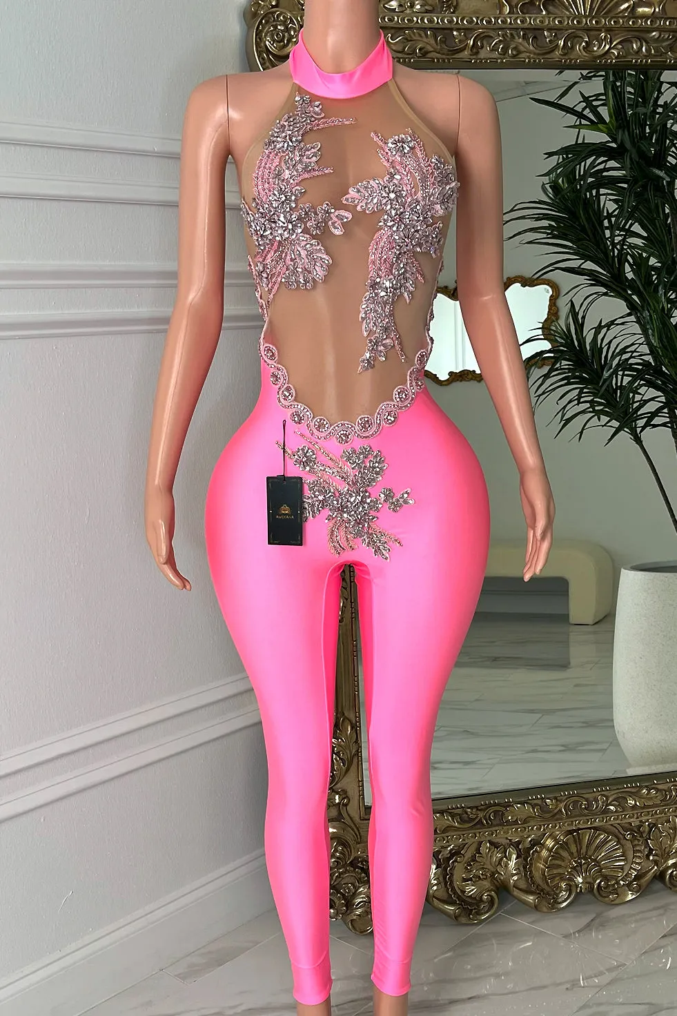 Selima Pink Bodysuit (Ready to Ship)