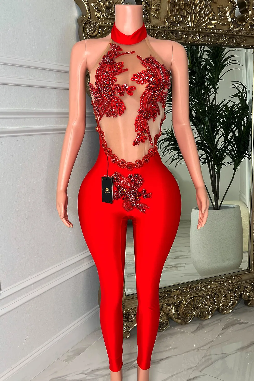 Selima Red Bodysuit (Ready to Ship)